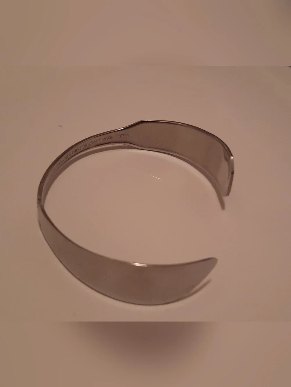 Polished Stainless Steel Open Cuff Bracelet - Women's Accessory Item #152